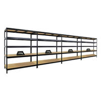 SCHWERLASTREGAL 4er-Set Rivet 180x150x60cm Fachlast 250kg Schwarz - Schwarz, Metall (600/180/60cm) - PROREGAL