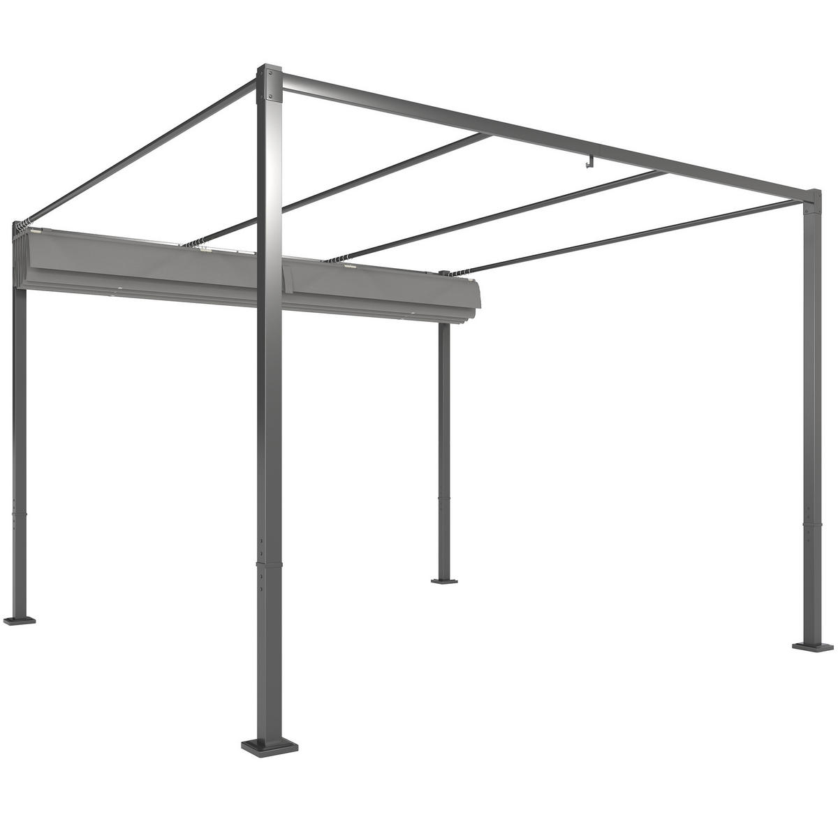 GARTENPAVILLON, magnetisch einziehbares Dach, grau - Grau, Metall (68/29/238cm) - Vallsero