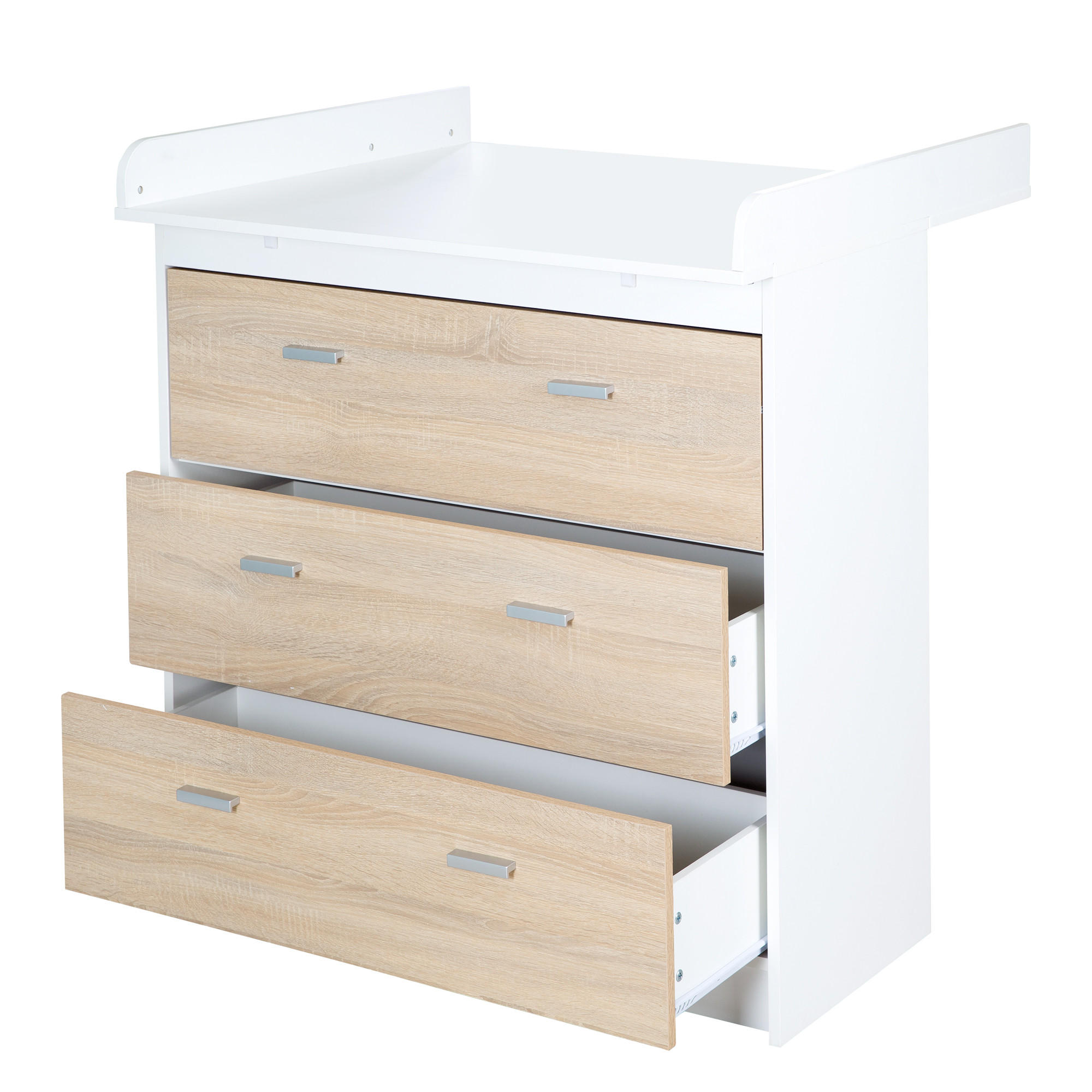 WICKELKOMMODE Gabriella - Weiß, Holzwerkstoff/Kunststoff (88.5/98/75cm) - Roba