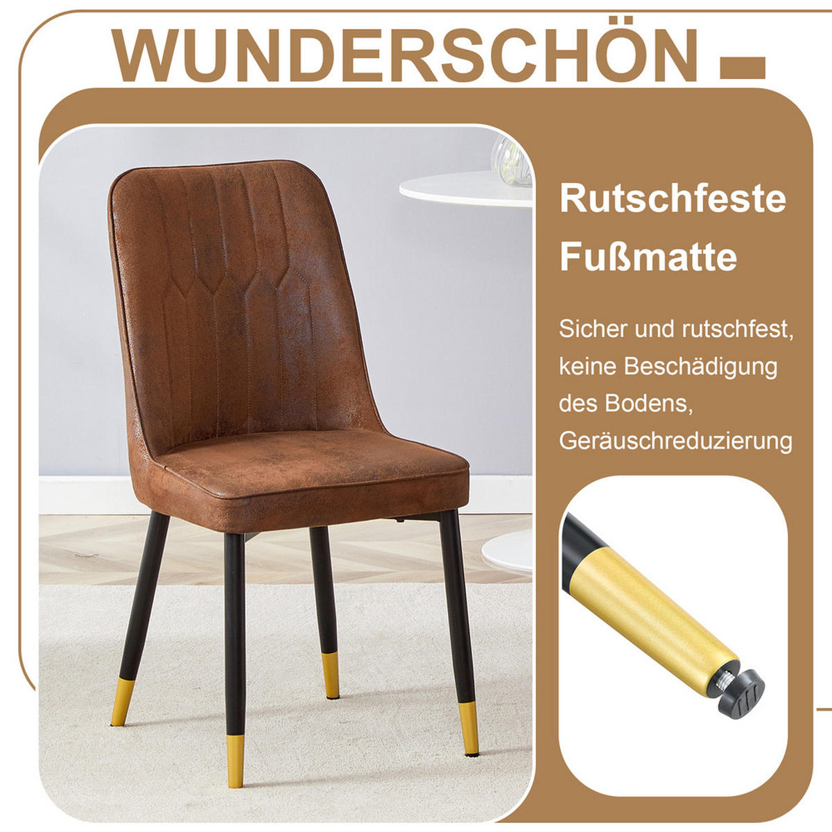 TISCHGRUPPE 3-tlg rund 2 Stühle 100cm Holzoptik - Braun, Holzwerkstoff/Metall (63/22/113.5cm) - Raelunyi
