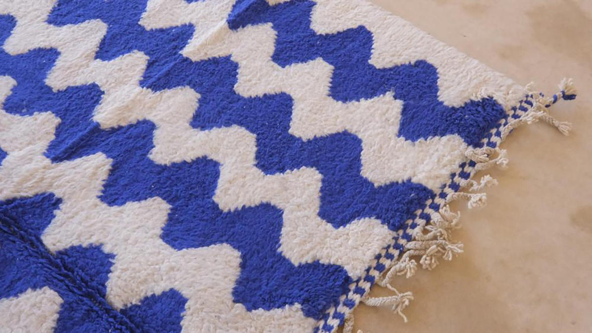 BERBERTEPPICH aus reiner Wolle 203x 294 cm - Blau, Naturmaterialien (203/294cm) - AFK Living