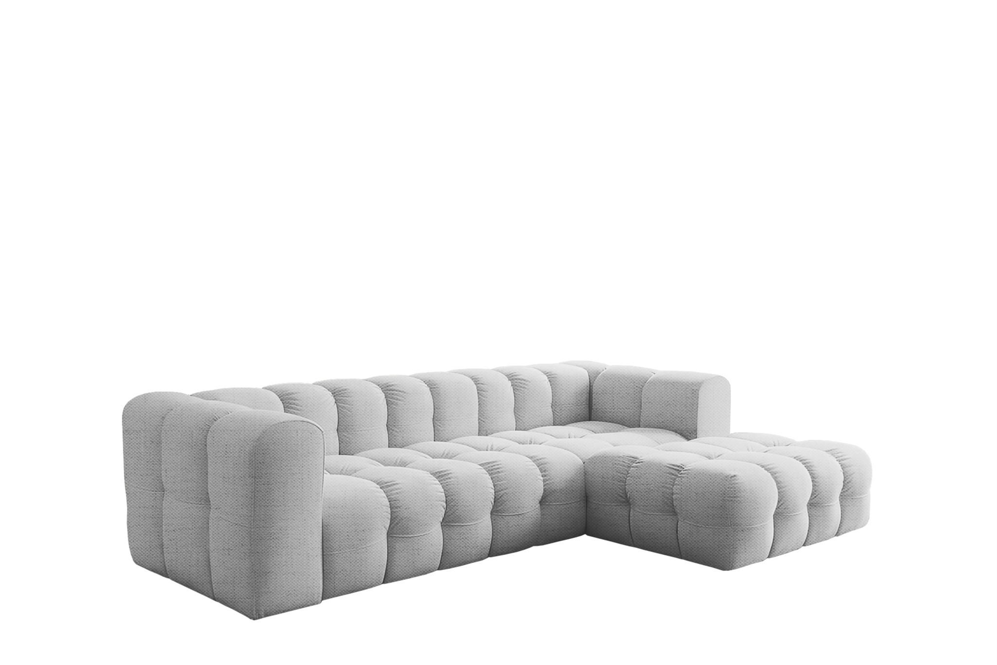 ECKSOFA Solvie In Moly - Hellgrau, Holzwerkstoff/Textil (290/193cm) - Fun Möbel