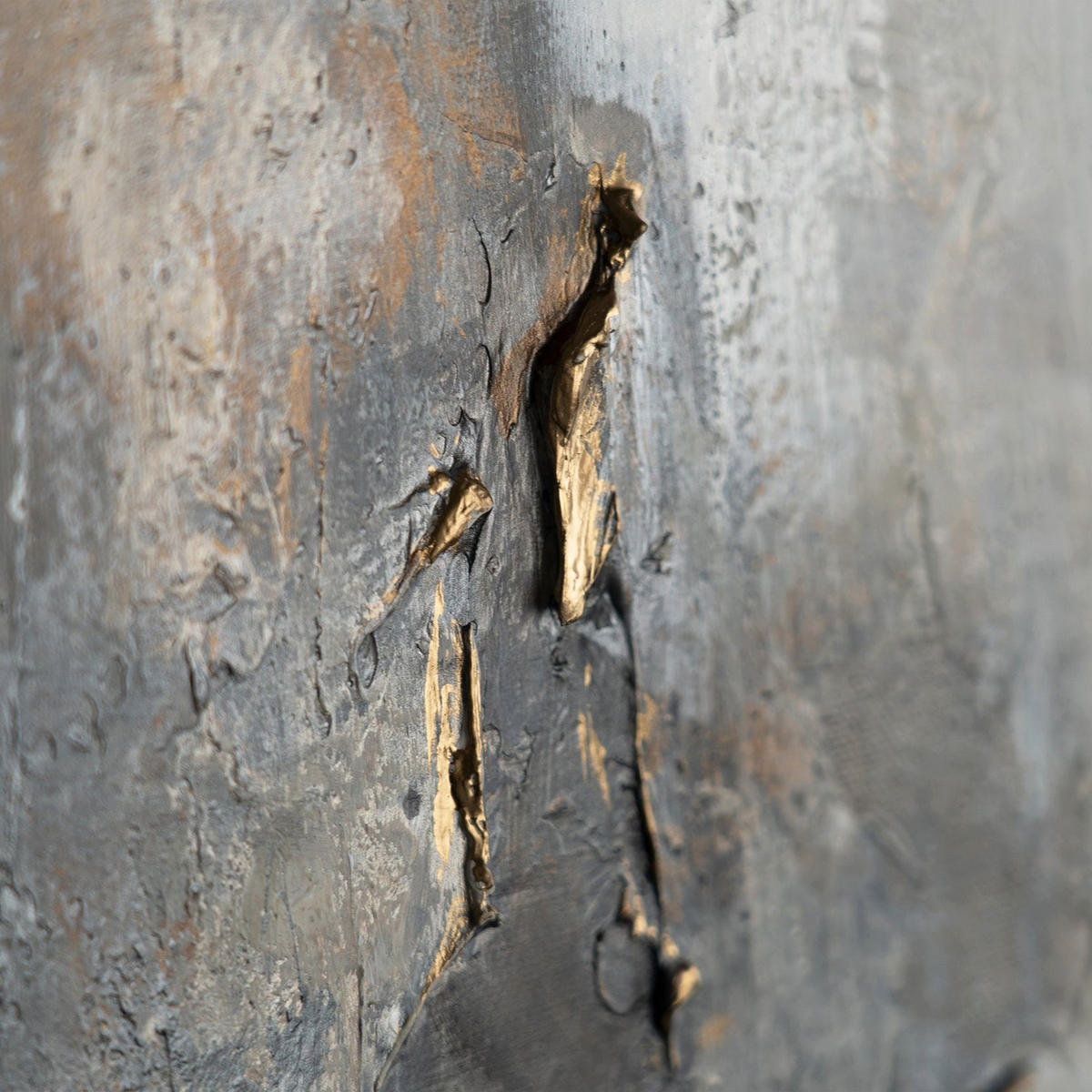 GEMÄLDE Sanfter Zeitfluss II Schattenfugenrahmen Gold 180x120 cm - Goldfarben, Holz (180/120cm) - YS-art gallery