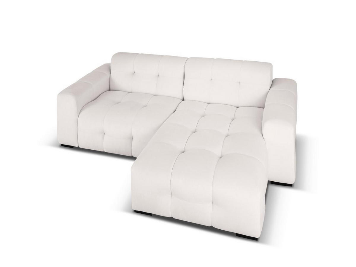 ECKSOFA rechts Kendal aus Samt hellgrau 4 Sitzplätze - Hellgrau, Textil (173/256cm) - Micadoni