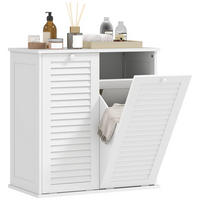 MIDISCHRANK DE-17347 2 Wäschekörbe mit Lamellentüren Weiß - Weiß, Holzwerkstoff (70/73/38cm) - ComfortXL