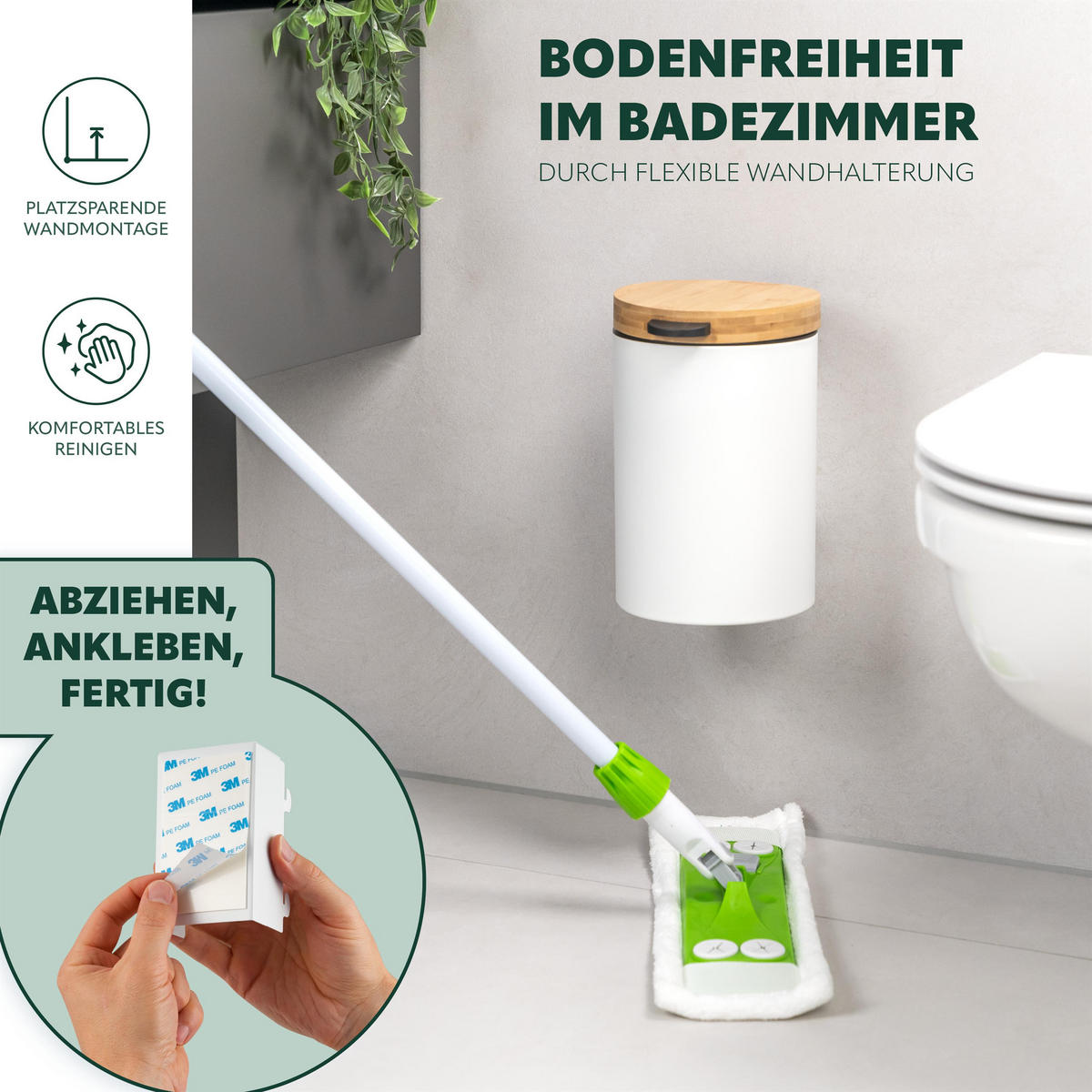 WAND-KOSMETIKEIMER 3 L, rund, weiß - Weiß, Metall (17/25/23cm) - bremermann