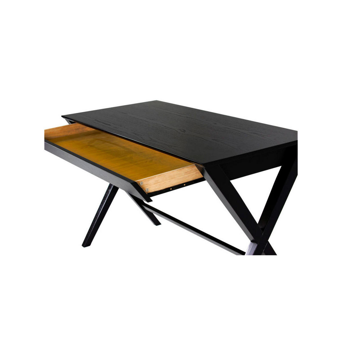 SCHREIBTISCH Braun - Schwarz, Holz (60/120/75cm) - ebuy24