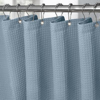DUSCHVORHANG Waffelstoff Mondlichtblau 182 x 244 cm - Hellblau, Textil (182/244cm)