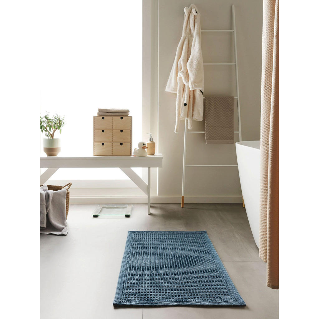 Thumbnail - benuta Nest Badematte, Dunkelblau, Textil, Beton Optik, Rechteckig, 50x80 cm, Oeko-Tex® Standard 100, Badtextilien, Bade...