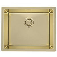 KÜCHENSPÜLE 54x44cm Einbauspüle Quadrix 50 Gold Unterbauspüle Schrank ab 60cm - Goldfarben, Metall (44/20/54cm) - Alveus
