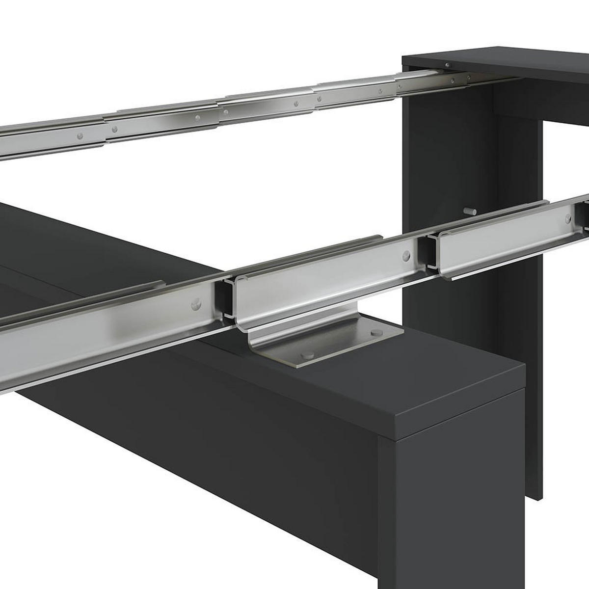 TISCH Ausziehbar Anthrazit 51/90/78 cm - Schwarz, Holzwerkstoff (90/78/51cm) - DMORA