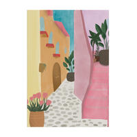 LEINWANDBILD Verträumte Allee 70x50cm - Pink/Multicolor, Textil (70/1cm) - Art for the Home