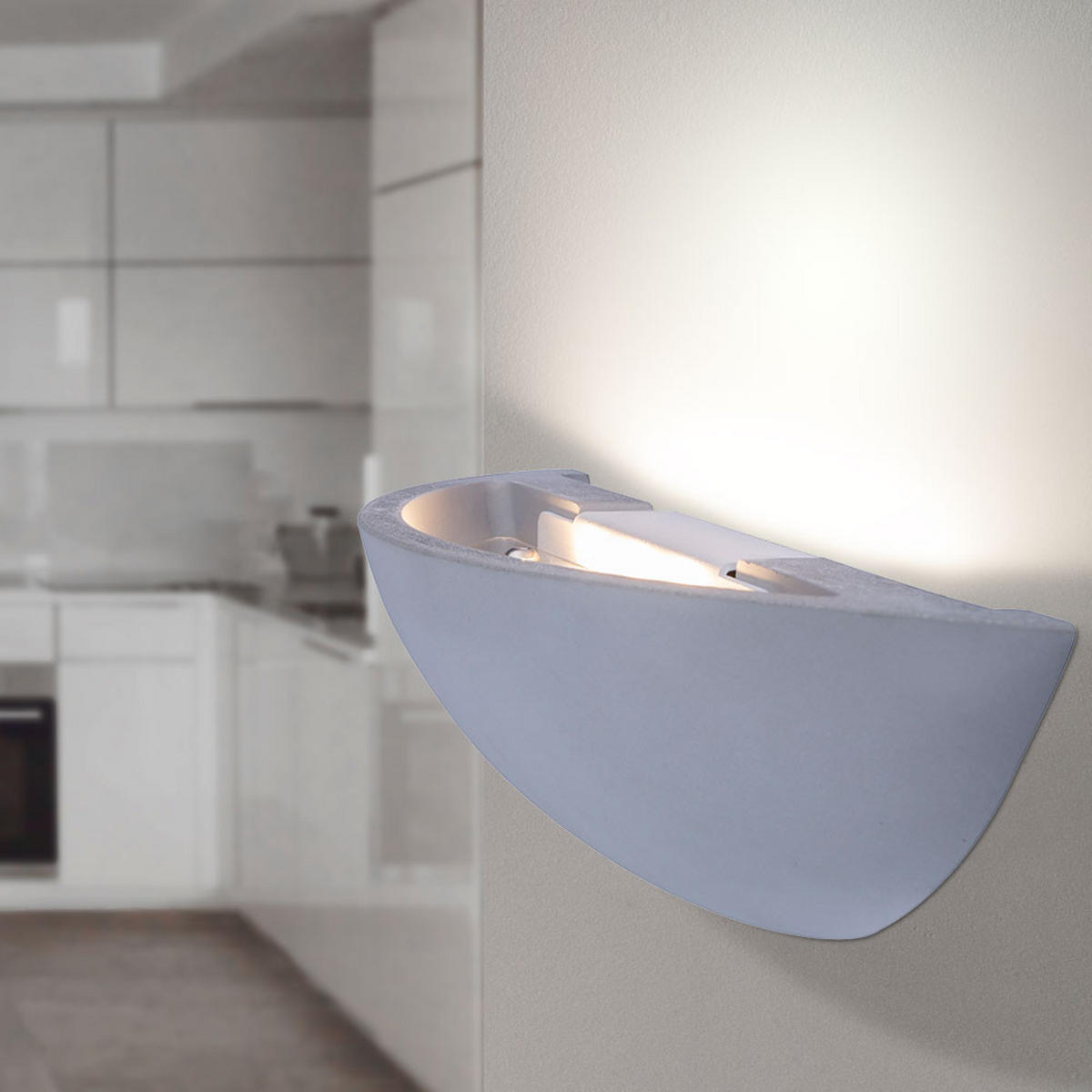 LED WANDLEUCHTE TIMO Betonoptik Grau - Grau, Stein (30/7.5/7.5cm) - Globo Lighting