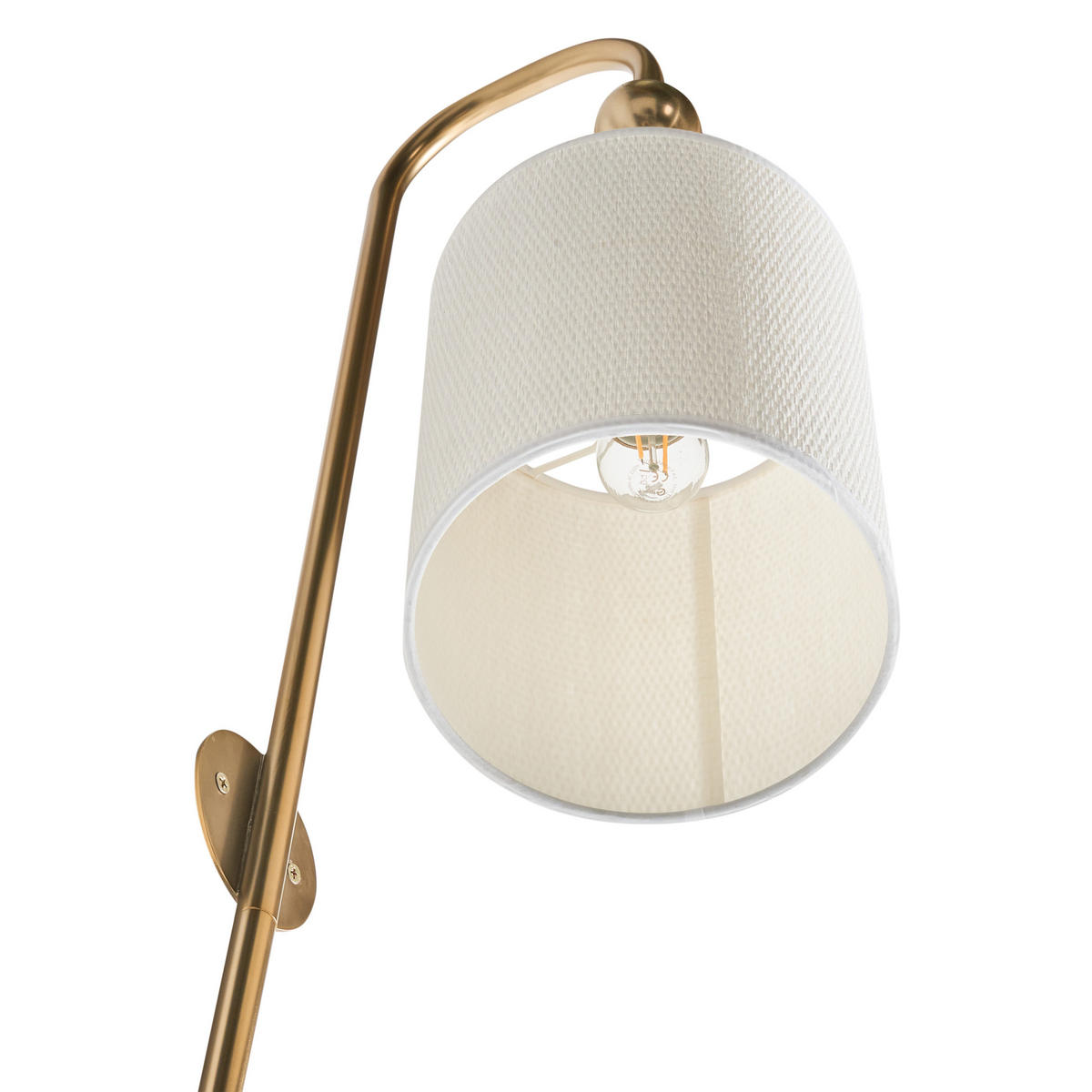 WANDLAMPE Messing Loky - Messingfarben/Weiß, Metall (18/78/18cm) - Beliani