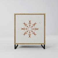 SIDEBOARD DAILY HARMONY, Eichefarben, 57,5x42x67,5 cm, Schwarze Metall-Rahmenfüße - Eichefarben/Multicolor, Holzwerkstoff/Metall (57.5/67.5/42cm) - SpaceRebels