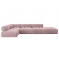 ECKSOFA modulares Sofa Favio-L2 - 380x190x70 cm Rosa Cord - Rosa, Holzwerkstoff/Textil (380/190cm) - ALTDECOR