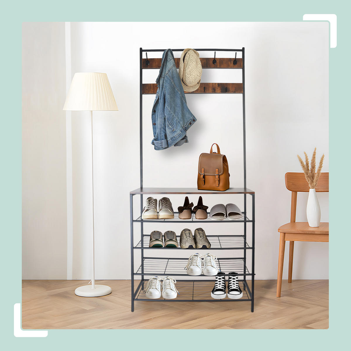 GARDEROBENSTÄNDER - Multicolor, Holzwerkstoff/Metall (80/190/30cm) - Relaxdays