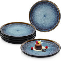 DESSERTTELLER SET OSAKA - 6 teilig aus Steingut - Blau, Stein (20.3cm) - Sänger