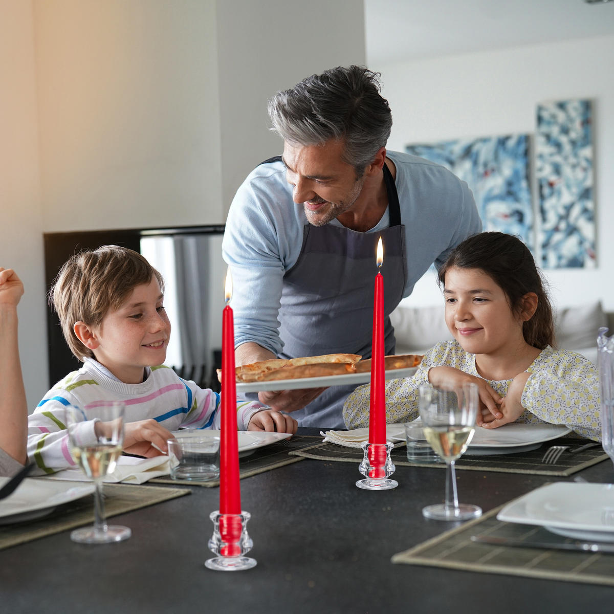 6xSTABKERZENHALTER - Transparent, Glas (5.5/5.5/5.5cm) - Relaxdays