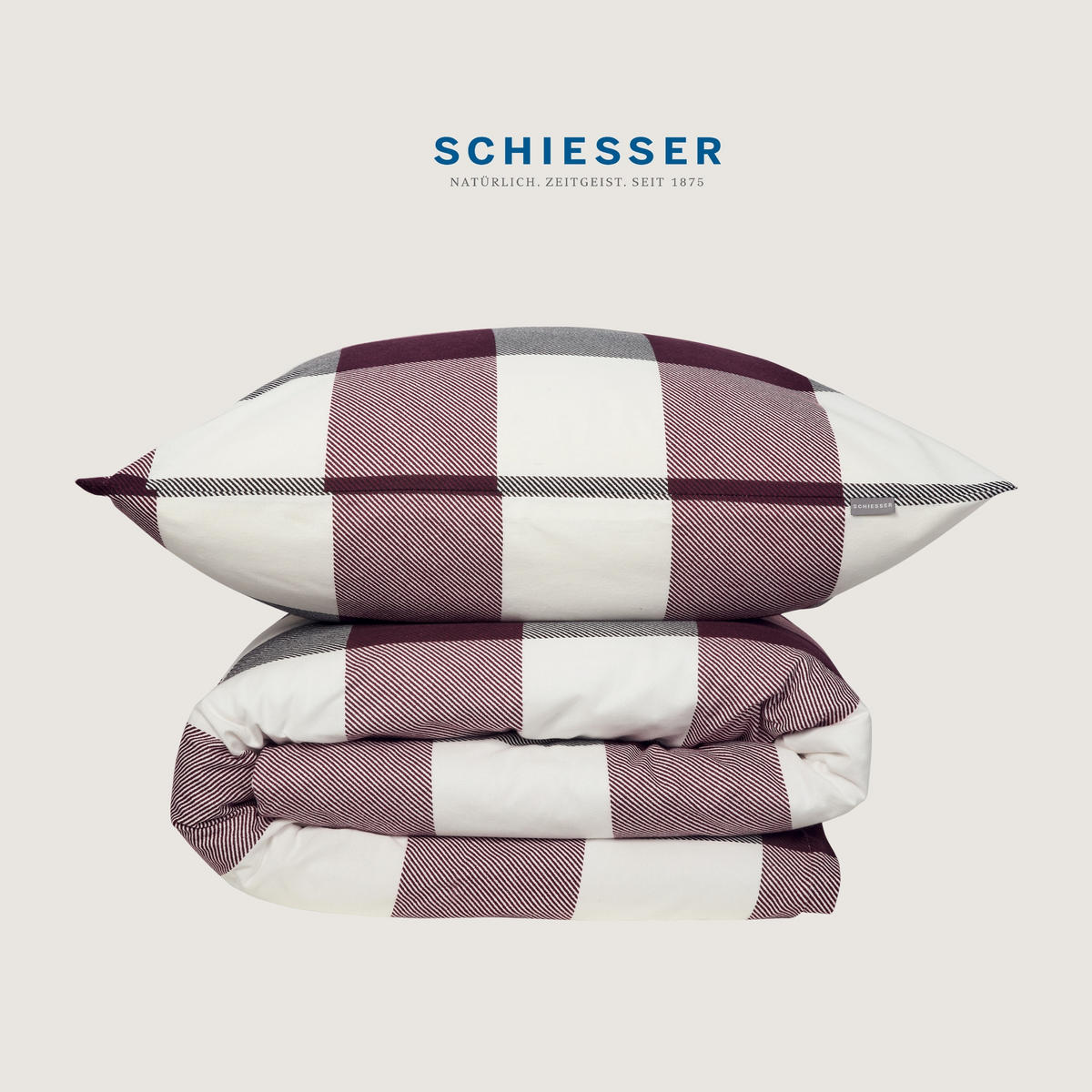 BETTWÄSCHESET Alice - Feinbiber - 2-teilig - 135 x 200 cm - Burgund - Rotbraun, Textil (135/200cm) - SCHIESSER