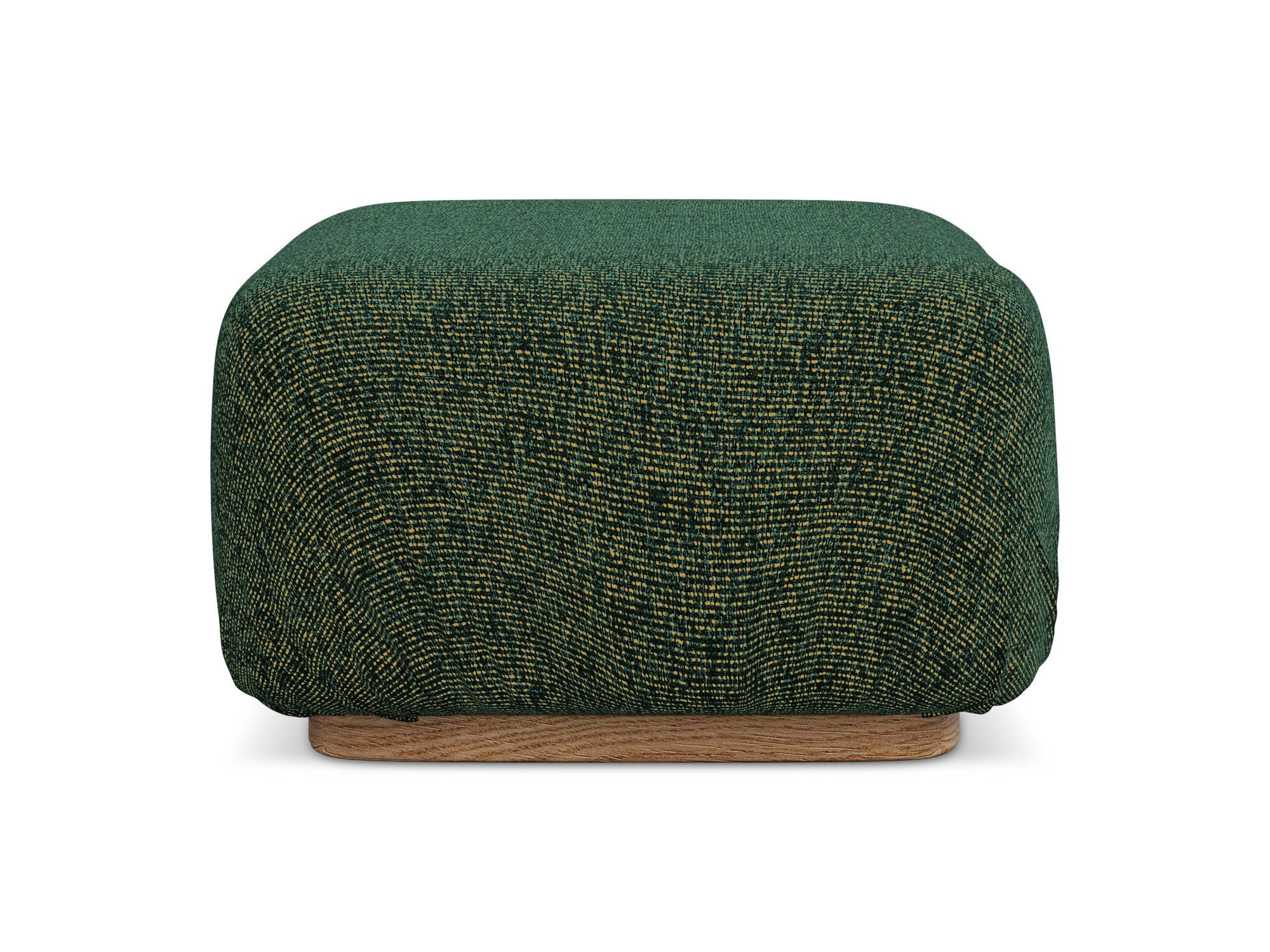 POUF Strukturstoff Stoff Grün - Braun/Grün, Holz/Textil (83/95/41cm) - Makamii