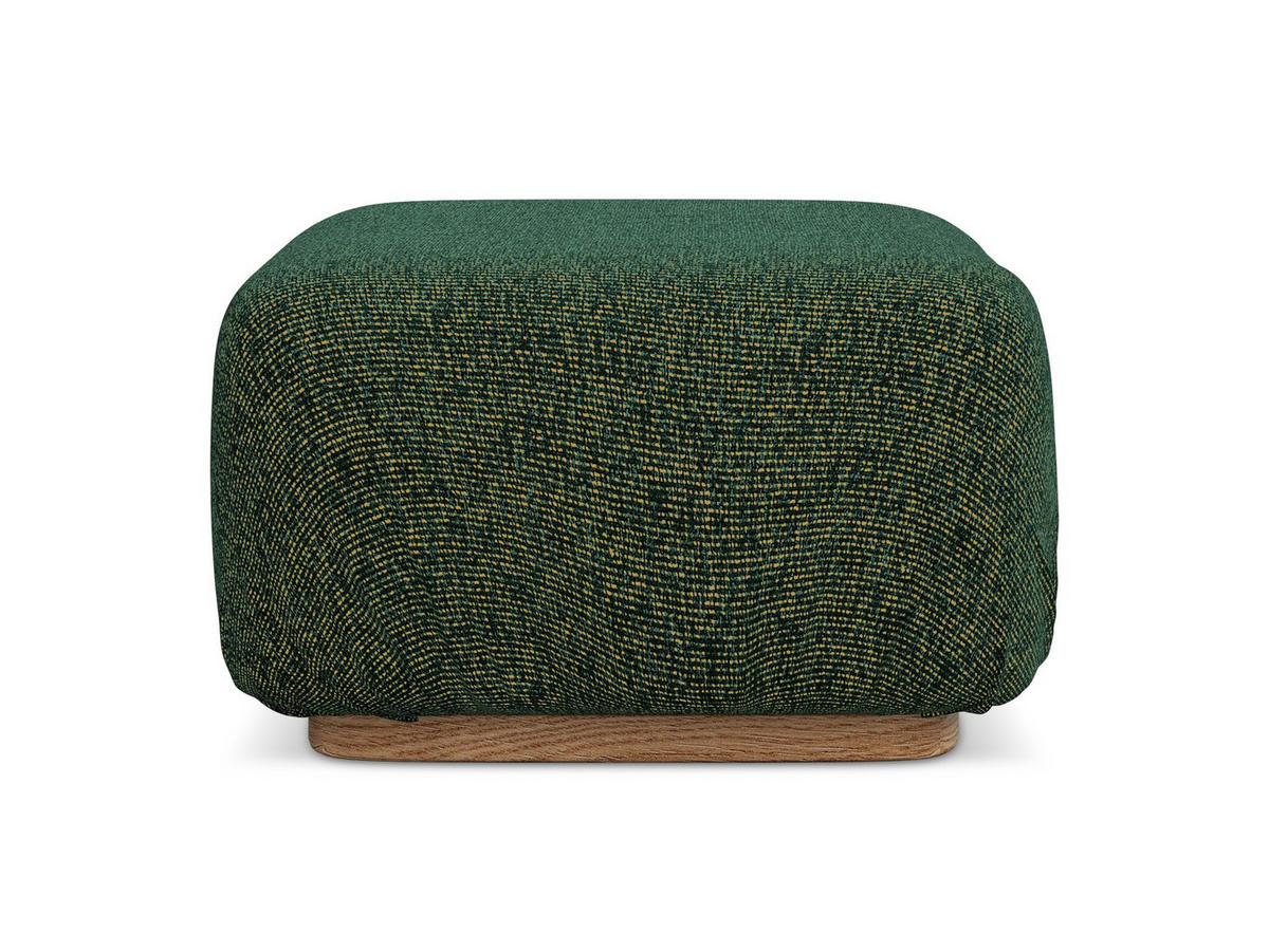 POUF Strukturstoff Stoff Grün - Braun/Grün, Holz/Textil (83/95/41cm) - Makamii