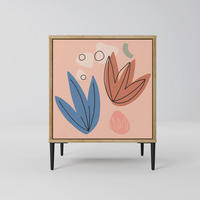 SIDEBOARD PASTEL DESTINY, Eichefarben, 57,5x42x72,5 cm, Schwarze Metallfüße - Eichefarben/Multicolor, Holzwerkstoff/Metall (57.5/72.5/42cm) - SpaceRebels