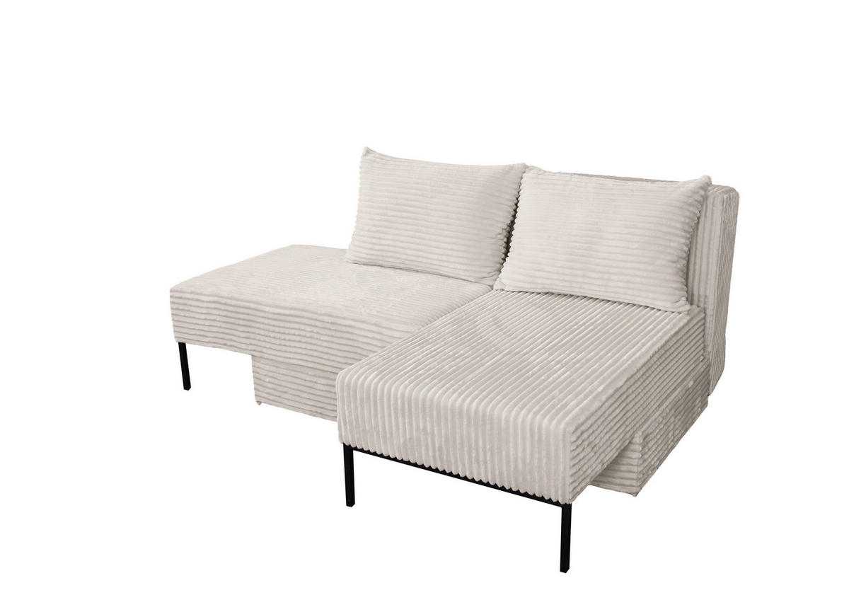 ECKSOFA Mit Schlaffunktion MOOKA 4in1-Multifunktions-System Stoff Velo Links Ecru - Ecru, Holz/Textil (145/160cm) - Kaiser Möbel