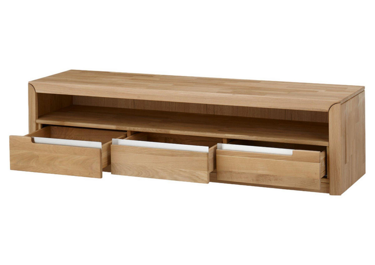 TV-UNTERTEIL Massivholz Ianka 165x43x46 Lowboard Wildeiche Bianco geölt - Naturfarben, Holz (165/43/46cm) - 58aufmkessel