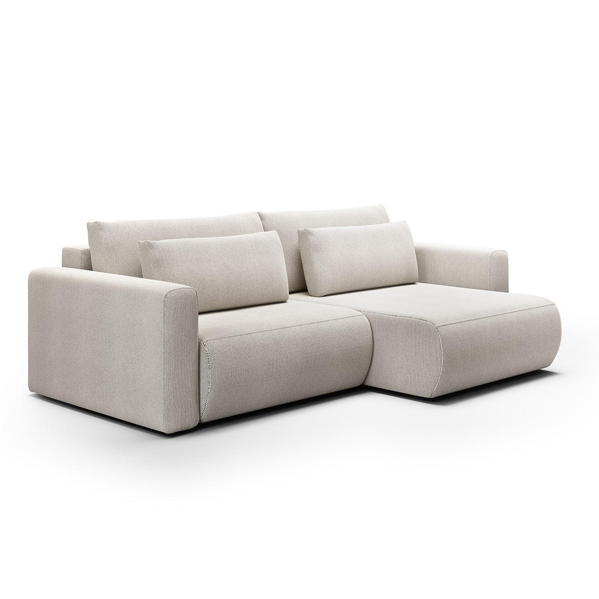 ECKSOFA Evy 3 Sitzplätze Hellgrau - Grau, Holz (240/149cm) - Petits-meubles