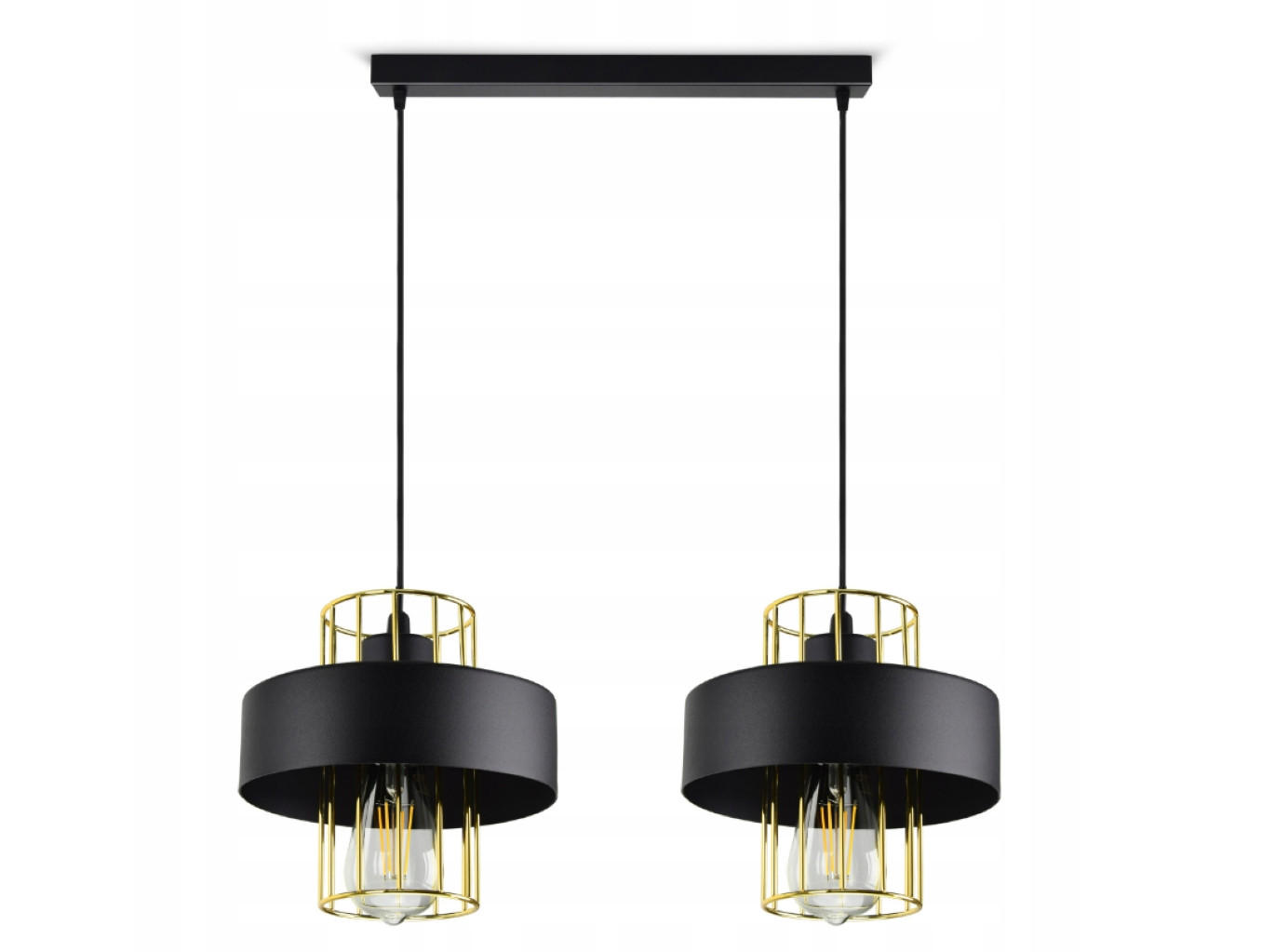 PENDELLEUCHTE LOFT - Goldfarben/Schwarz, Metall (20/60/90cm) - kiki design