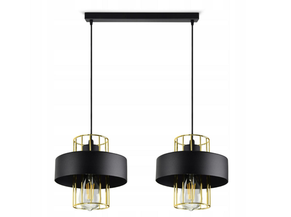 PENDELLEUCHTE LOFT - Goldfarben/Schwarz, Metall (20/60/90cm) - kiki design
