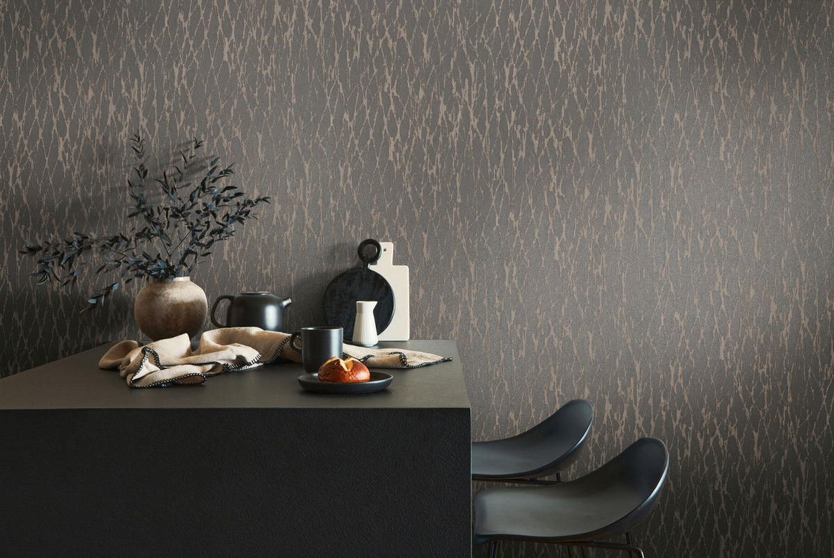 VLIESTAPETE Schwarz 53/1005 cm - Schwarz, Textil (53/1cm) - KUNSTLOFT