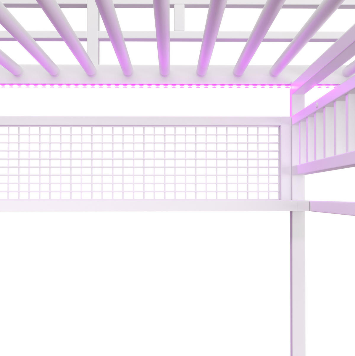 HOCHBETT 90/200 cm Weiß mit Lichtleiste und Steckdose - Weiß, Metall (90/200cm) - MIVRAY