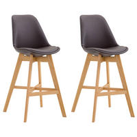 BARHOCKER 2er Set Dumir Kunstleder Braun - Braun, Leder (48/112/56cm) - DELUKE
