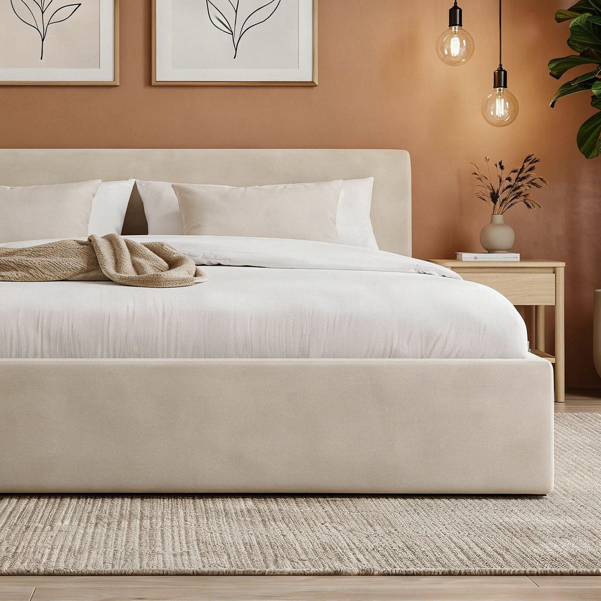 POLSTERBETT DREAM 180X200 CM - Creme, Textil (180/200cm) - IDIMEX