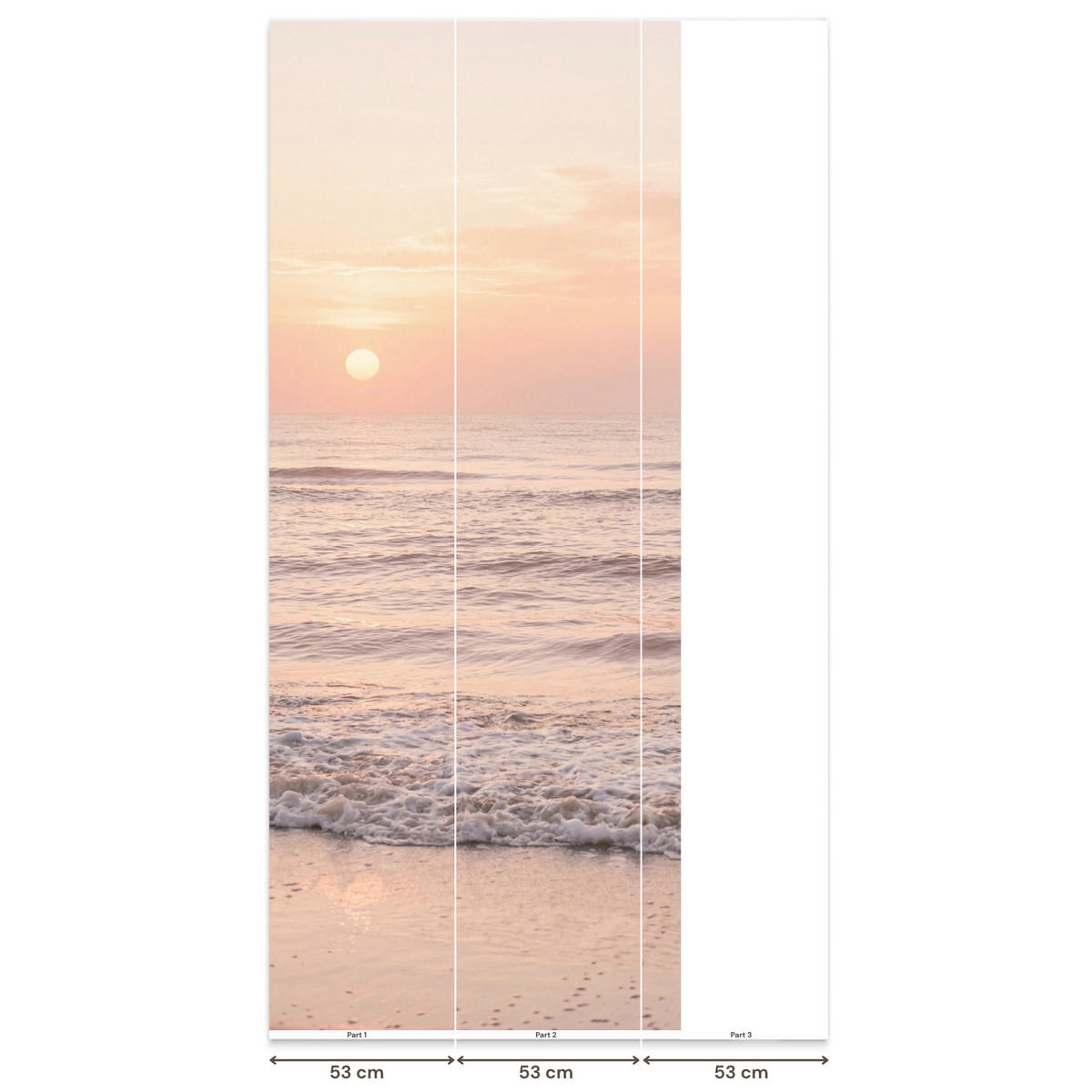 TAPETE - Sonne - Strand - Rosa - 120x280 cm - Hellrosa, Papier (120/280cm) - OnlyWow