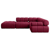 ECKSOFA modulares Sofa Felto-L1 - 285x190x70 cm Bordeauxrot Velours - Bordeaux, Holzwerkstoff/Textil (285/190cm) - ALTDECOR