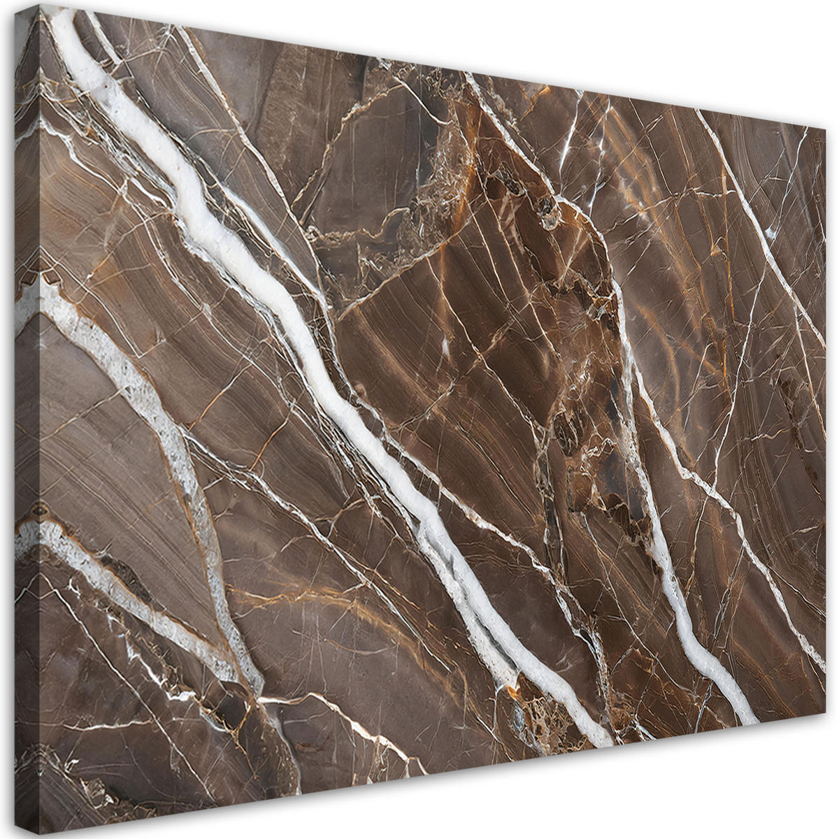 LEINWANDBILD Abstraktion aus braunem Marmor 90x60cm - Braun, Textil (90/60cm) - Feeby