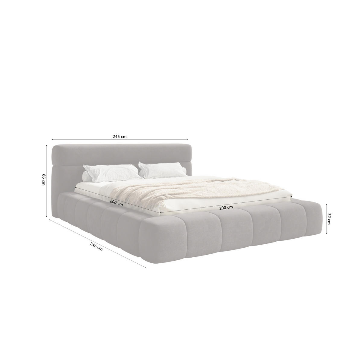 POLSTERBETT Nuuk 200x200 cm, Braun - Braun, Textil (200/200cm) - Fedve