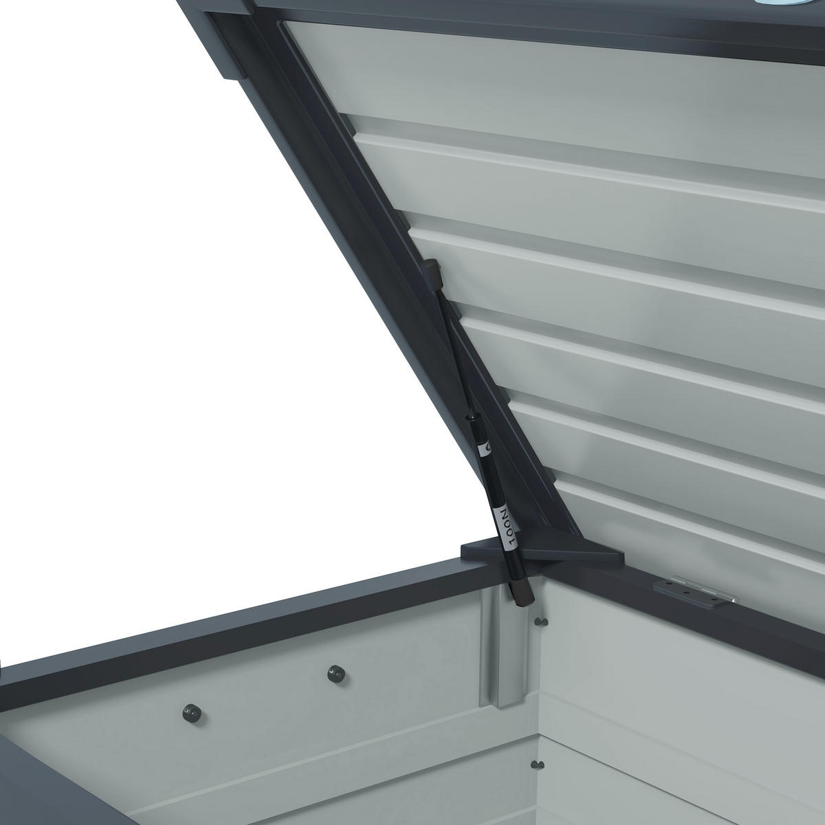 GARTENBOX Aufbewahrungsbox Dunkelgrau - Grau, Metall (62/65/100cm) - ComfortXL