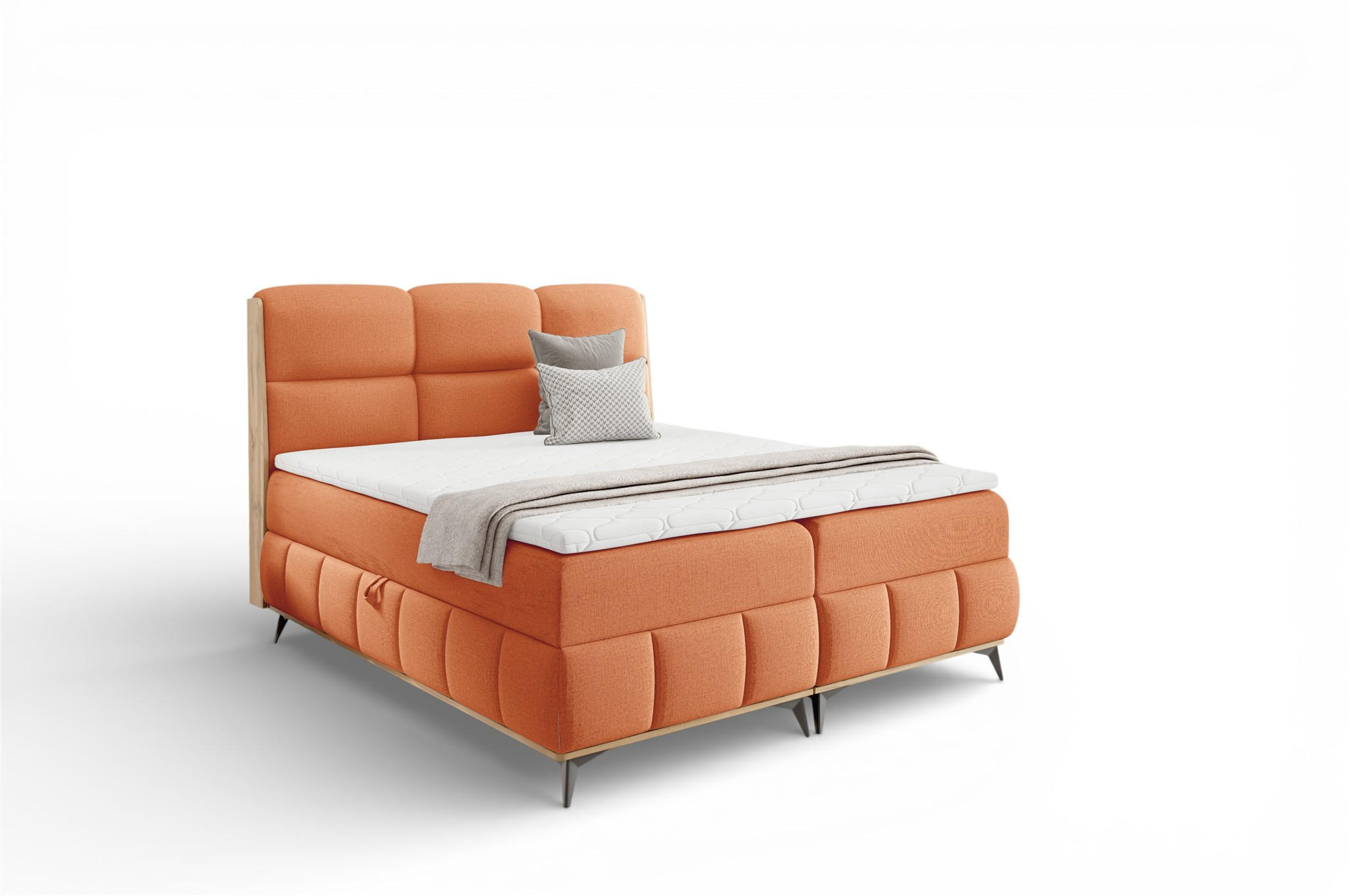 BOXBETT Charlie Premium - Orange, Holzwerkstoff/Textil (140/200cm) - Fun Möbel