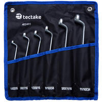 DOPPELRINGSCHLÜSSELSATZ, inklusive Rolltasche mit Ösen,schwarz - Schwarz, Metall (35/31/2cm) - tectake