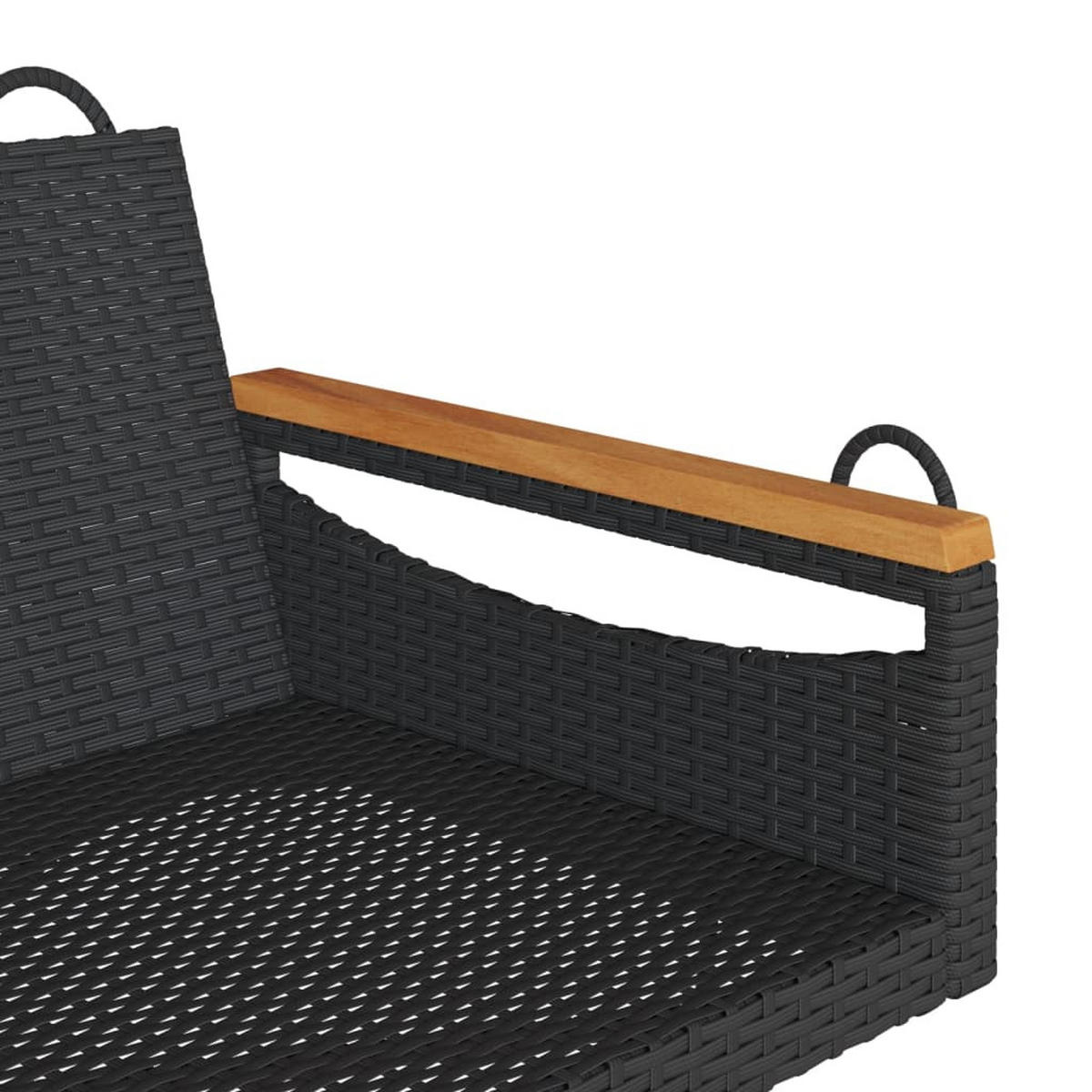 HÄNGEBANK Schwarz 109/62/40 Cm Poly Rattan - Schwarz, Kunststoff (62/40/109cm) - vidaXL