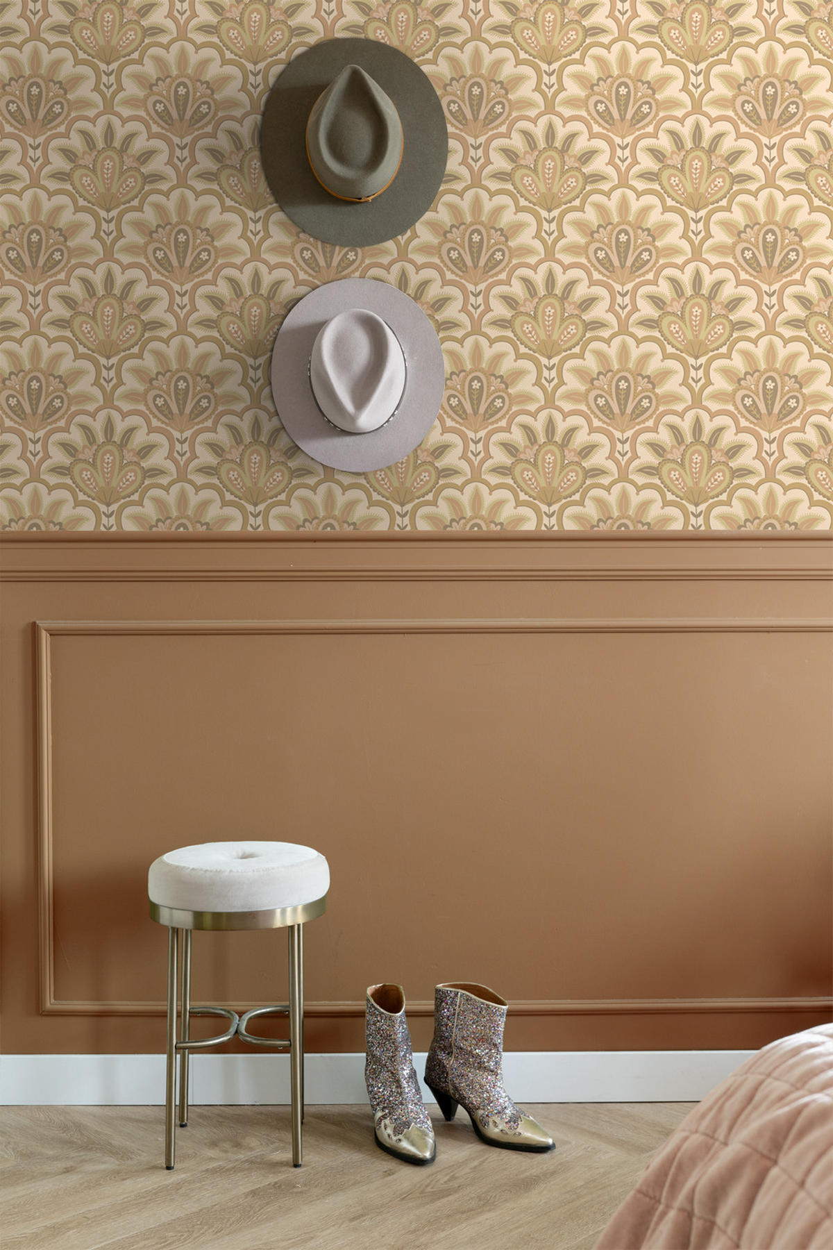 TAPETE orientalisches Barockmotiv 50 x 900 cm - Beige, Papier (50/900cm) - ESTAhome