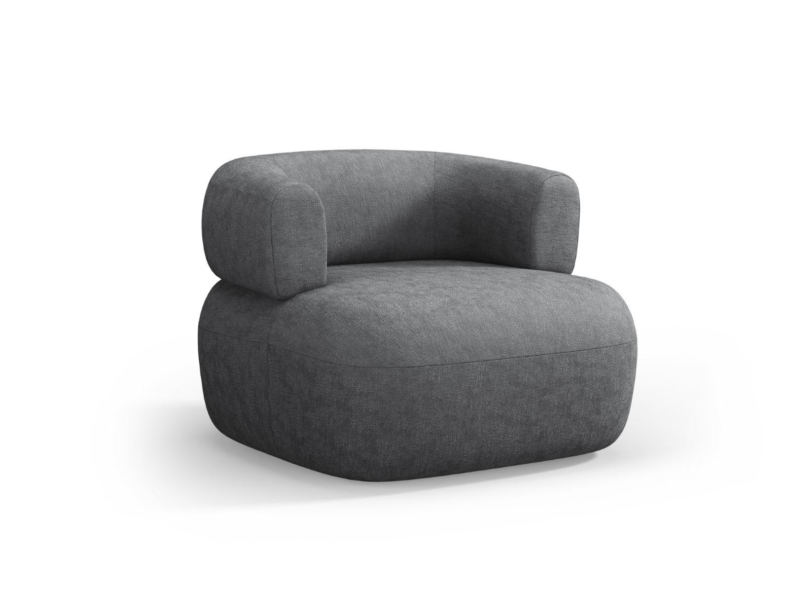 SESSEL Jenny aus Chenille-Stoff dunkelgrau - Dunkelgrau, Textil (88/73/90cm) - Micadoni