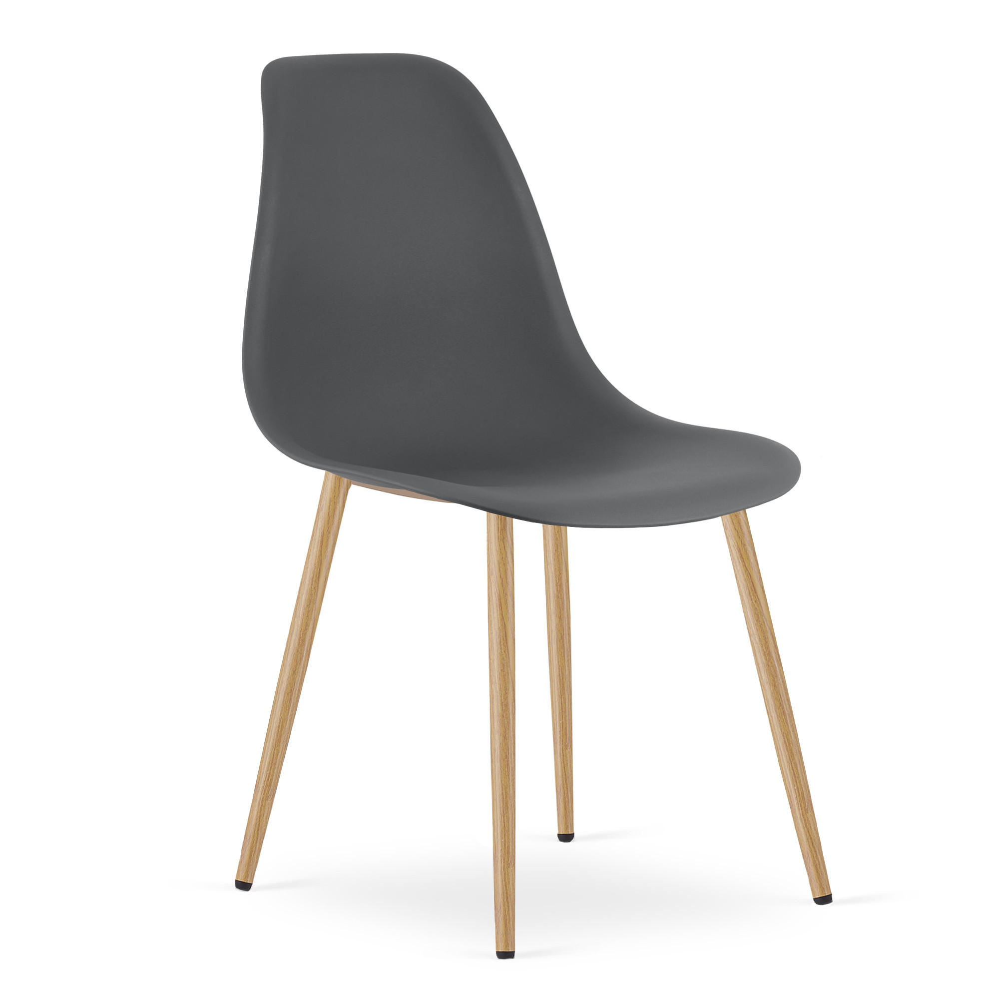 ESSZIMMERSTUHL KALEO dunkelgrauer Sitz, natürliche Beine - Dunkelgrau/Naturfarben, Kunststoff (46/84/51cm) - Valora