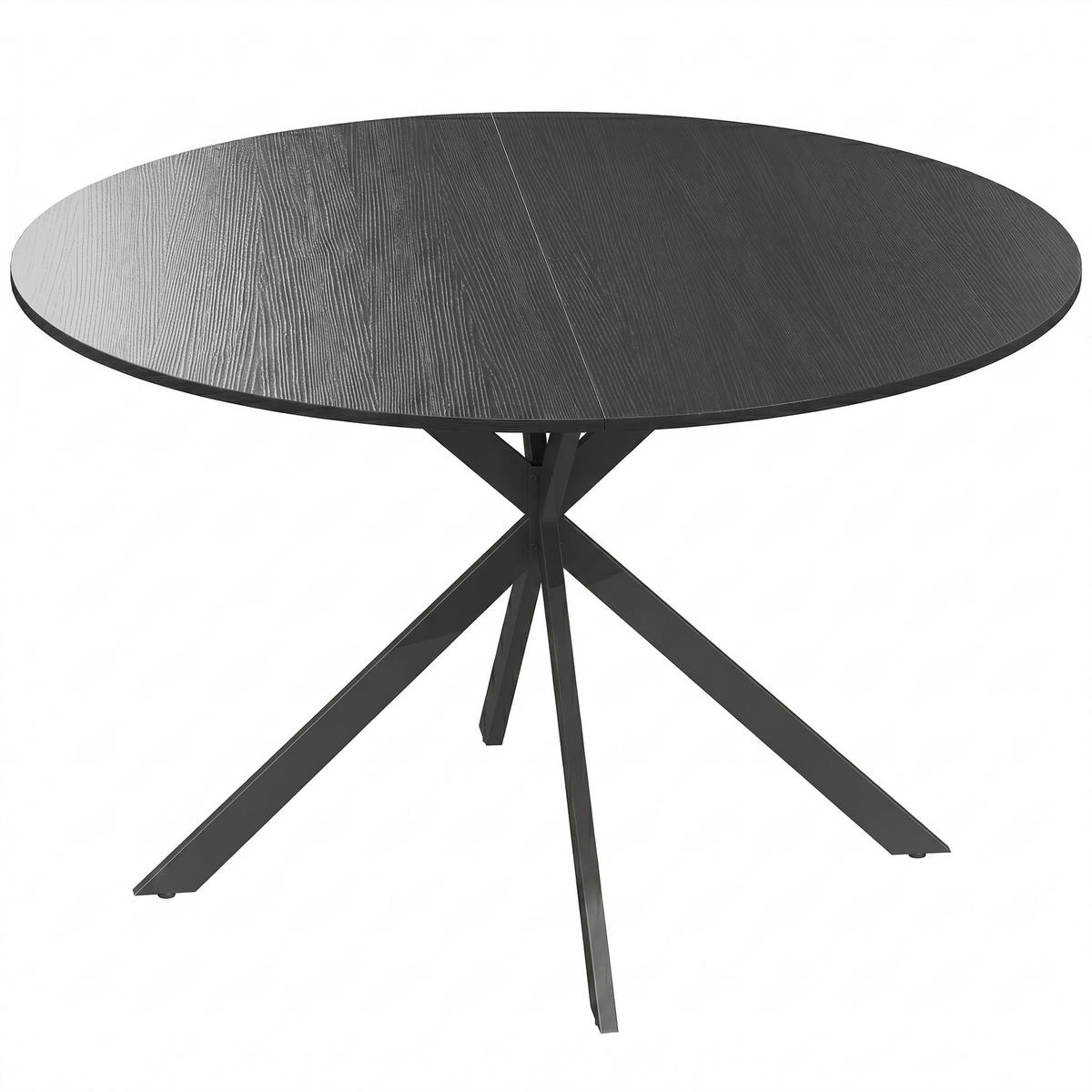 ESSTISCH Schwarz 120.0/120.0/75.0 - Schwarz, Holzwerkstoff (120/120/75cm)