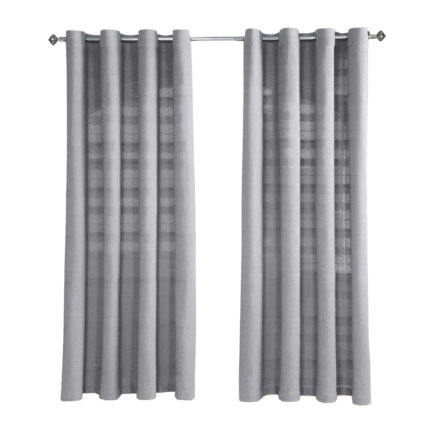 ÖSENVORHANG Rajput blickdicht 2er-Set, 137/137 cm - Hellgrau, Textil (137/137cm) - Homescapes