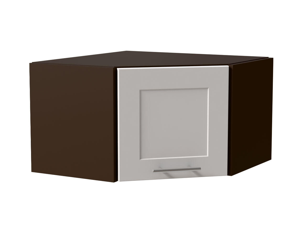 ECKHÄNGESCHRANK Oslo W10/60/36 Lava / Weiß Matt 60 / 60 / 36cm - Dunkelgrau/Weiß, Holz/Holzwerkstoff (60/36/60cm) - Feldmann-Wohnen